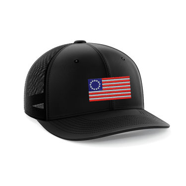 13 Colonies Embroidered Trucker Hat Hat Greater Half Black/Black